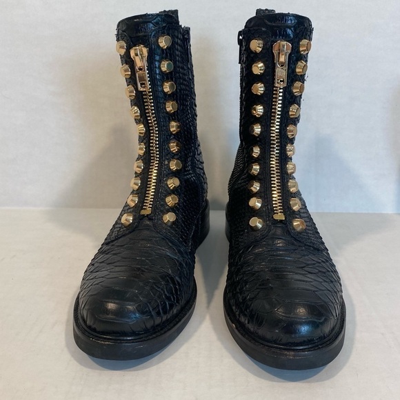 Jeffrey Campbell Tonette Leather Snakeskin Combat Boot - Picture 10 of 16